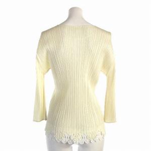 PLEATS PLEASE ISSEY MIYAKE イッセイミヤケ カットソー 長袖 プリーツ クリーム ベージュ