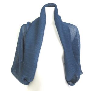 イッセイミヤケ カーディガン ショール プリーツ メッシュ ブルー 