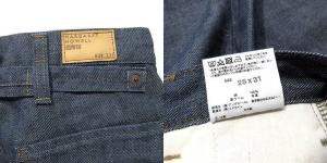 MARGARET HOWELL × EDWIN 美品 ワイドデニム セルビッチ ボタンフライ シンチバック 578-7242001