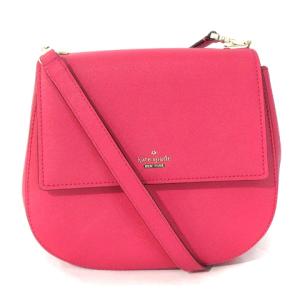 クロスボディ ショルダーバッグ ロゴ フラップ サフィアーノレザー ピンクレッド