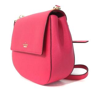 kate spade new york クロスボディ ショルダーバッグ ロゴ フラップ サフィアーノレザー ピンクレッド