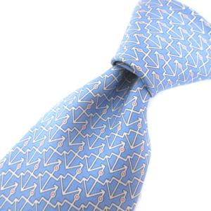 ネクタイ マリン 碇 総柄 シルク ブルー