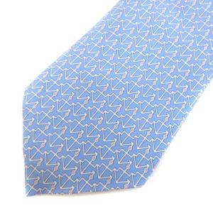 HERMES ネクタイ マリン 碇 総柄 シルク ブルー