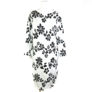 21AW マルチフラワーJQ ニット ワンピース ロング 白 黒