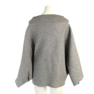 Spick&Span 19AW ニットカットソー 長袖 ドルマンスリーブ ショート丈 オフネック 無地 グレー