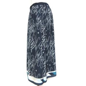 BLUE LABEL CRESTBRIDGE 19年 プリーツ レイヤード スカート シフォン ロゴ ネイビー 38