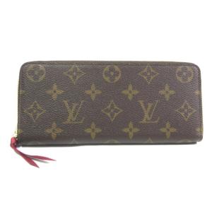 LOUIS VUITTON M60742 モノグラム ポルトフォイユ・クレマンス フューシャ 長財布 茶