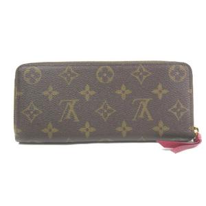 LOUIS VUITTON M60742 モノグラム ポルトフォイユ・クレマンス フューシャ 長財布 茶