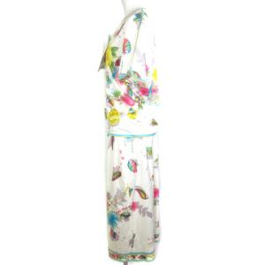 LEONARD FASHION セットアップ カットソー スカート 花柄  貝殻 L ホワイト