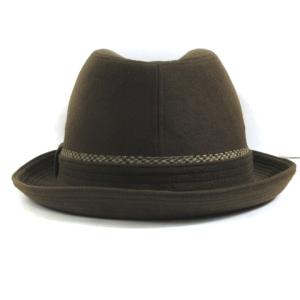 Borsalino ハット フェルト 中折れ 帽子 ロゴ 刺繍 ウール ブラウン