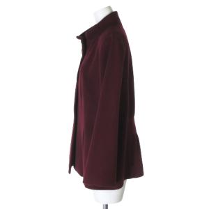 Leilian ショート コート 総裏 スタンドカラー ウール 赤紫 13+