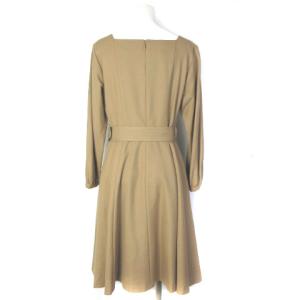 BLUE LABEL CRESTBRIDGE 18AW ワンピース ひざ丈 スクエアネック クレストブリッジチェック ベルト ベージュ 38
