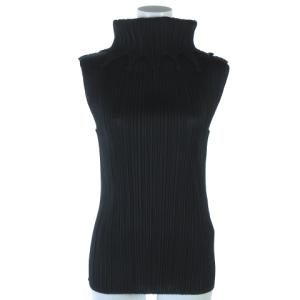 イッセイミヤケ ノースリーブカットソー ブラウス ハイネック 黒 4