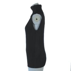 PLEATS PLEASE ISSEY MIYAKE イッセイミヤケ ノースリーブカットソー ブラウス ハイネック 黒 4