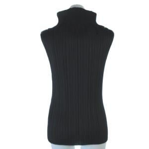 PLEATS PLEASE ISSEY MIYAKE イッセイミヤケ ノースリーブカットソー ブラウス ハイネック 黒 4