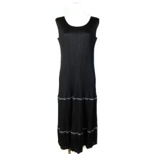 イッセイミヤケ プリーツ ワンピース ロング ノースリーブ 黒 2