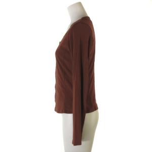 JURGEN LEHL 美品 アンサンブル カーディガン 長袖 前開き ボタンフライ カットソー ノースリーブ ブラウン