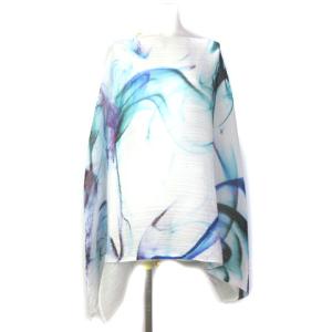 イッセイミヤケ プリーツ ポンチョ カットソー ムラ染 白