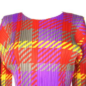 PLEATS PLEASE ISSEY MIYAKE プリーツカットソー チェック柄 3 マルチカラー