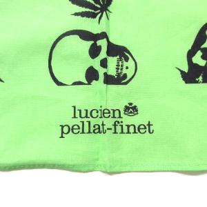 lucien pellat finet バンダナ ハンカチ スカーフ スカル マリファナ コットン フランス製 グリーン