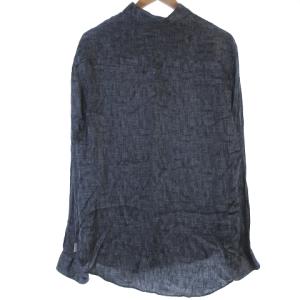 ARMANI COLLEZIONI LCSM0L シャツ 総柄 シルク L ネイビー