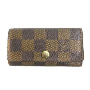 N62631 ミルティクレ ダミエ キーケース 4連 キーリング ブラウン