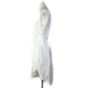 JURGEN LEHL 近年モデル ノースリーブワンピース ロング ウエストマーク タック フレア ホワイト M