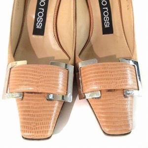 Sergio Rossi パンプス レザー スエード コンビ キトゥンヒール バックル イタリア製 ピンク ベージュ 36