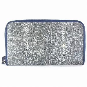 BOTTEGA VENETA 114076-V5224 長財布 ガルーシャ レザー エイ革 青