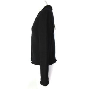 SYBILLA 近年モデル カーディガン 長袖 ウール100 フリル ブラック M