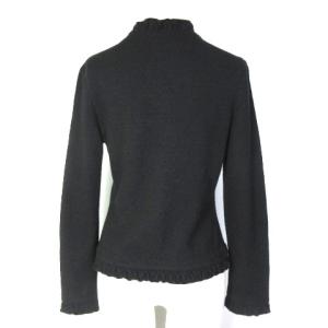 SYBILLA 近年モデル カーディガン 長袖 ウール100 フリル ブラック M