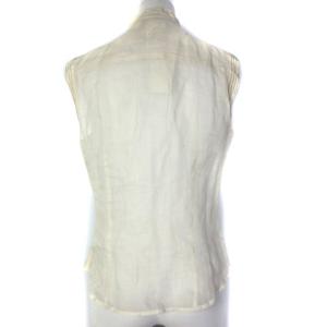 Max Mara STUDIO ノースリーブ シャツ ブラウス デザイン ステッチ アイボリー 38