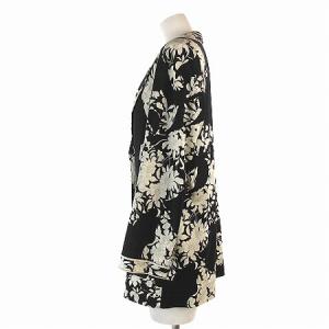 LEONARD FASHION ジャケット テーラード 花柄 プリント 2B コットン100％ ブラック L