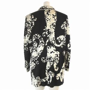 LEONARD FASHION ジャケット テーラード 花柄 プリント 2B コットン100％ ブラック L