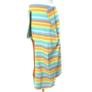 ISSEY MIYAKE ラップ スカート マルチボーダー ひざ丈 ネオンカラー 2 