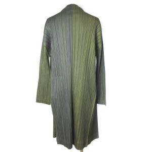 PLEATS PLEASE ISSEY MIYAKE イッセイミヤケ プリーツ ロングカーディガン ダブルフェイス カーキ ネイビー 3