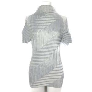 WHITE LABEL カットソー プリーツ ハイネック 2 グレー