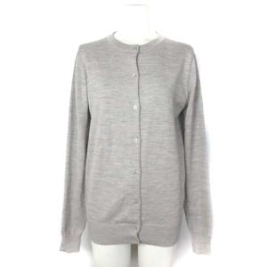 ニットカーディガン 長袖 ウール100 杢グレー 38