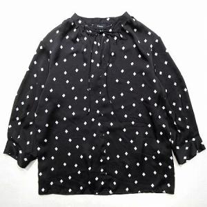 Theory 19SS DIAMOND PRINT FLUID BLOUSE PULL ON NC ブラック