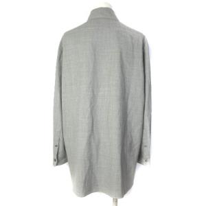 Theory 19AW ウール シャツ ブラウス 比翼 長袖 グレー S