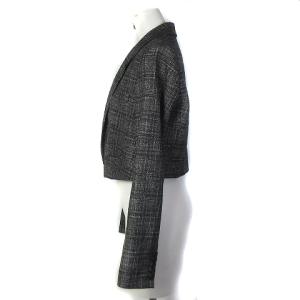 DIESEL BLACK GOLD クロップド ジャケット ツイード 総裏 ウール コットン混 ブラック 黒 42 L位 ECR16