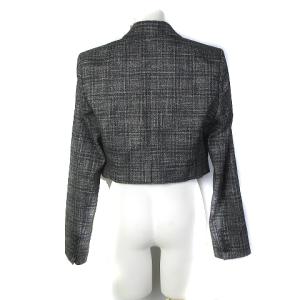 DIESEL BLACK GOLD クロップド ジャケット ツイード 総裏 ウール コットン混 ブラック 黒 42 L位 ECR16