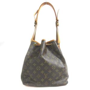 LOUIS VUITTON M42226 モノグラム プチ ノエ ショルダーバッグ 巾着 茶