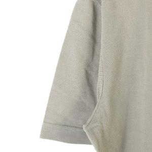 HERMES ポロシャツ Hロゴ刺繍 鹿の子 ワンポイント 半袖 L グレージュ