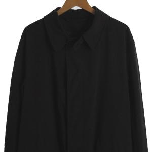 GIORGIO ARMANI CLASSICO スプリング コート ロング 薄手 ボタンフライ ブラック 52 L位