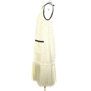 Grace Class 22SS プリーツ切替ケミカルドレス シフォン プリーツ ドッキング ワンピース