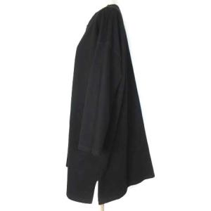 JURGEN LEHL Babaghuri 近年モデル ボックス ワンピース ひざ丈 スリット 長袖 コットン ブラック M