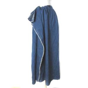 KAPITAL K1503SK219 デニム 耳ひき ロングスカート イージー ボリューム カットオフ インディゴ