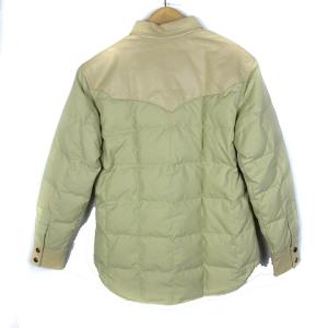 THE FLAT HEAD ダウンジャケット キルティング 裏起毛 切替 レザー アイボリー 38