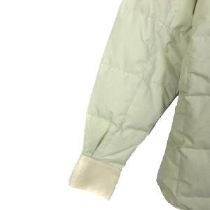 THE FLAT HEAD ダウンジャケット キルティング 裏起毛 切替 レザー アイボリー 38